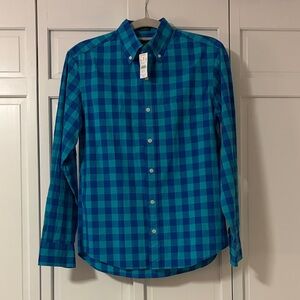 J. Crew Teal & Blue Check Button-Down Shirt